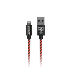 Cargar imagen en el visor de la galería, Cable Ferrari Lightning Tejido 1 metro Rojo
