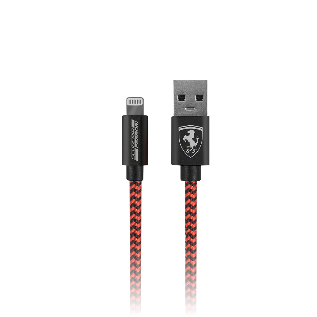 Cable Ferrari Lightning Tejido 1 metro Rojo