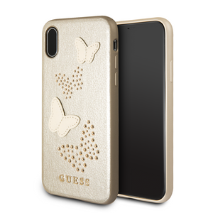 Forro/ Funda Guess PU Piel Mariposas Beige iPhone X