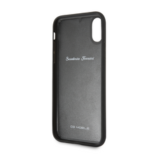 Cargar imagen en el visor de la galería, Forro/ Funda Ferrari Logo Plata piel negro Iphone X
