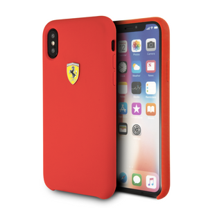 Forro/ Funda Ferrari logo amarillo silicon rojo iPhone X