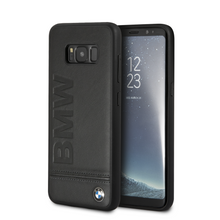 Cargar imagen en el visor de la galería, Forro/ Funda BMW logo Vertical Piel Negra Samsung S8
