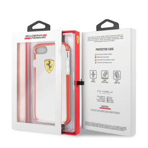 Forro/ Funda Ferrari TPU Transparente y rojo iPhone 6,7,8 y SE