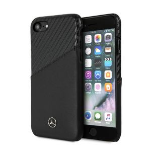 Forro/ Funda Mercedes Benz piel y carbono negro iPhone 6,7,8 y SE