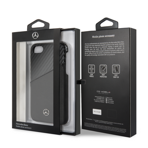 Forro/ Funda Mercedes Benz piel y carbono negro iPhone 6,7,8 y SE