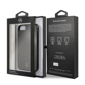 Forro/ Funda Mercedes Benz Fibra de carbono negro iPhone 6,7,8 y SE