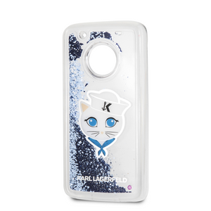 Forro/ Funda Karl Lagerfeld TPU Choupette Marin Brillos Azul Motorola G5 Plus