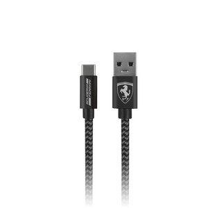 Cable Ferrari Tipo C tejido negro 1.5 metros