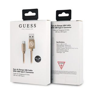 Cable Guess tejido Tipo C 1.5m Dorado