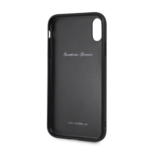 Forro/ Funda Ferrari piel acolchonada negro iPhone Xr